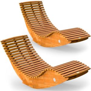 Casaria® 2X Tumbonas Mecedora Plegable Java Jardín Exterior…