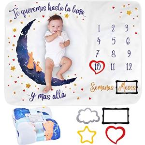 ODOXIA Manta Meses Personalizada Unisex para Bebé en Españo…