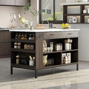 PREMTURE Isla de cocina, armario de cocina con 2 cajones, m…