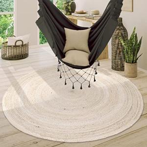 Paco Home Alfombra Redonda Salón Yute Boho Motivo Étnico Mo…