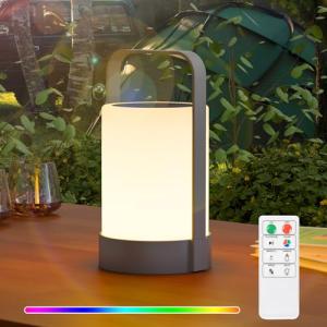Postlucky Lampara de Mesa Solar para Exterior 2en1 Lámparas…
