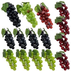 Woohome 15 Pz Decoración de Plástico Uvas Artificiales Deco…