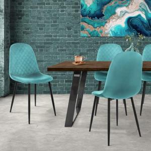 ML-Design Set 4X Sillas de Comedor Azul Turquesa con Respal…