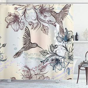 ABAKUHAUS Hummingbird Cortina de Baño, Las Aves Las Flores…