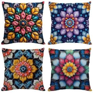 Funda Cojin 70x70 cm, Juego de 4 Fundas de Cojines Bohemia…