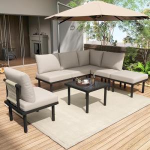 Oslghy Conjunto Jardín Exterior, Muebles de Jardín Lounge 6…
