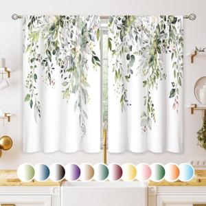 oolygoo Cortinas de eucalipto con Hojas botánicas Florales…