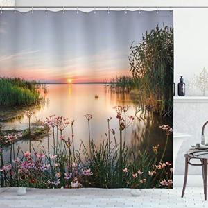 ABAKUHAUS Naturaleza Cortina de Baño, Puesta de Sol en el L…