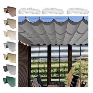 Retráctil Ola Velas De Sombra,Impermeable Ondulada Toldo Ve…