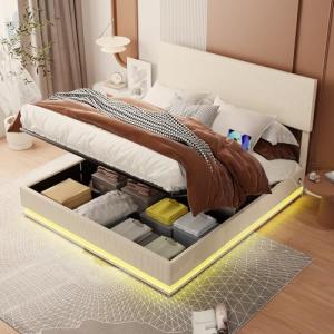 Moimhear Cama tapizada de 180 x 200 cm, marco de cama doble…