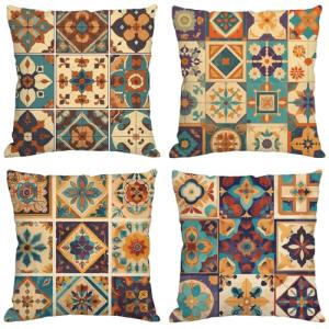 Retro Cojines Exterior Impermeable Lino Grande Fundas Cojin…
