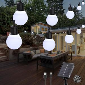 Tacobey Guirnaldas de Luces Navidad Exterior Solar, 10M 100…