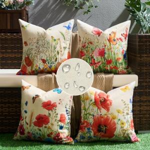 Funda Cojines Exterior Impermeable de Lino Cojines Decorati…