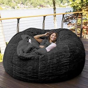 Bean Bag Funda para Silla Lazy Sofa Bed Cover Soft Fluffy F…