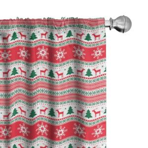 ABAKUHAUS Navidad Juego de 2 Paños Cortinas, Reno del Copo…