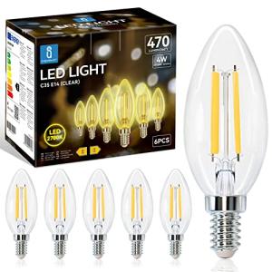 Aigostar Bombilla LED E14 Vela Edison, 4W Equivalente a 40W…