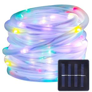 BXROIU Manguera de luz solar luz cadena, 10 metros, 100 led…