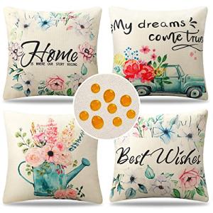 Serento Juego de 4 Fundas Cojines Impermeables Fundas de Co…