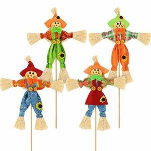 4 Piezas Cosecha de Halloween Espantapájaros Decoración, Pe…