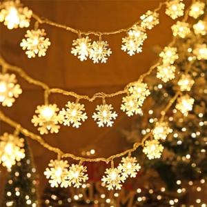 TNMOO Luces de Navidad Copo de Nieve, 6M 40LED Luces de Had…