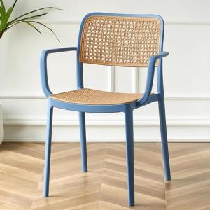 Juego de 4 sillas de comedor apilables de ratán para cocina…