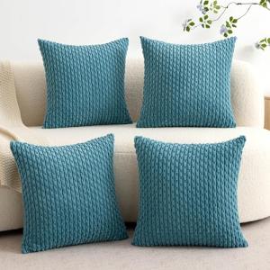 UGASA - Juego de 4 fundas de almohada de pana suave, estilo…