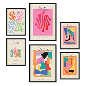 Nacnic Set de 6 Posters Matisse. Colección de láminas con e…