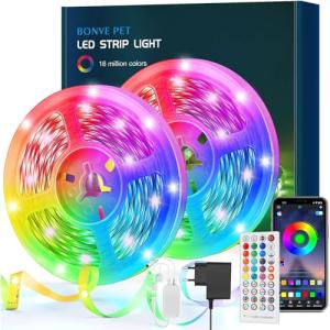 Bonve Pet Luces Led, Luces LED Habitación 15 Metros,Tiras L…