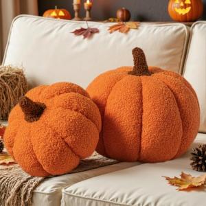 Lanpn Juego de 2 Almohada de Calabaza, Halloween Decoracion…