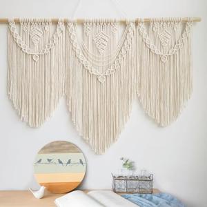 Ordeluxe Macramé 110cm x 82cm Tapiz Boho, Grande, Hecho a M…