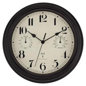 Foxtop Reloj de pared inalámbrico, para interiores y exteri…