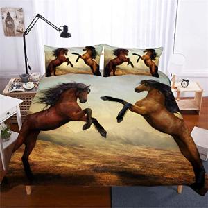 Chickwin Juego de Ropa de Cama 3D, Animal Lobo Caballo Esta…
