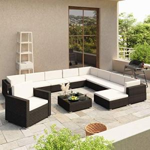 MOONAIRY Set Muebles de jardín 12 pzas y Cojines, Muebles,…