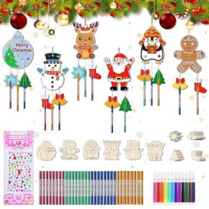 Manualidades de Carillones de Viento Navideños, 12pcs Navid…