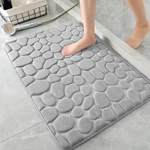 AMFUN Alfombra Baño, Alfombrilla de baño, Gris Claro Patrón…