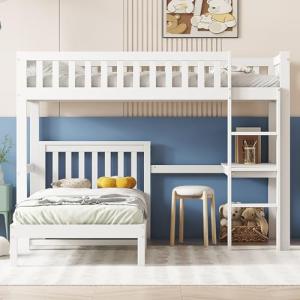 Idemon Litera, cama infantil, con escalera de 3 niveles, so…