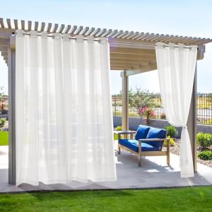 Deconovo Cortinas para Exteriores con Ojales, Impermeables,…