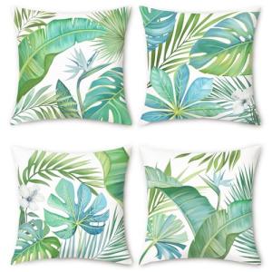 COZZSNUGE Fundas Cojines Hojas Tropicales Terciopelo Fundas…