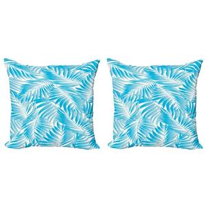 ABAKUHAUS Tropical Set de 2 Fundas para Cojín, Exóticos Pal…