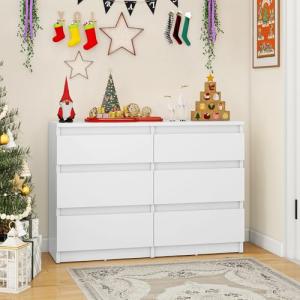 YITAHOME Cómoda de madera, cómoda dormitorio, 6 cajones con…