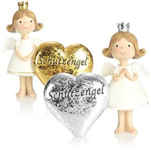 com-four® 2X ángel Decorativo ángel de la Guarda con corazó…
