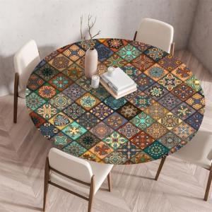 Chickwin Mantel Antimanchas Redondo, Estilo Bohemio Mantel…