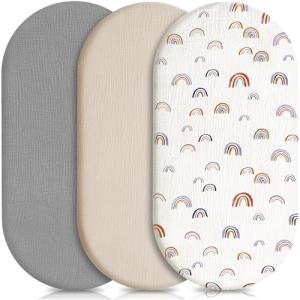 XULIERUX Sábana Bajera Ajustable para Cuna (3 Unidades), Pr…