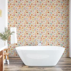 ABAKUHAUS retro Pelar y pegar papel tapiz para el hogar, Fl…