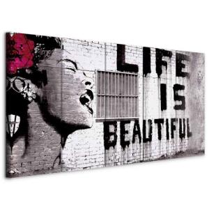 murando Cuadro en Lienzo Banksy Life is beautiful 150x60 cm…