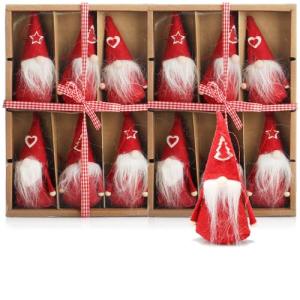 COM-FOUR® 12x Colgantes Premium de Papá Noel de 12 cm: deco…