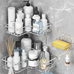 Yeabett Juego de 3 estantes de ducha esquineros de baño sin…