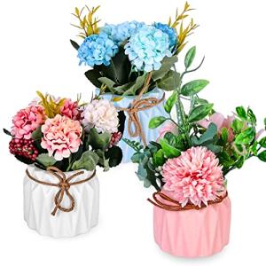 3 Piezas Flores Artificiales Decoracion,Plantas Artificiale…