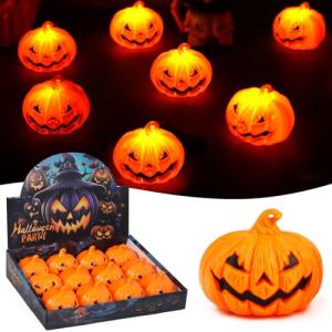 MTINRNI Luz de Vela de Calabaza de Halloween, Paquete de 12…