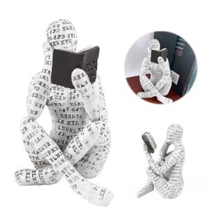 Lnjya Escultura de mujer lectura, figura decorativa para es…